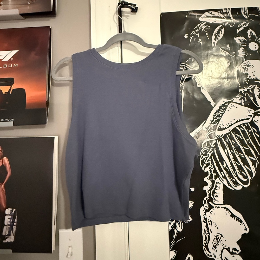 Hollister Ribbed High-Neck Tank in Charcoal